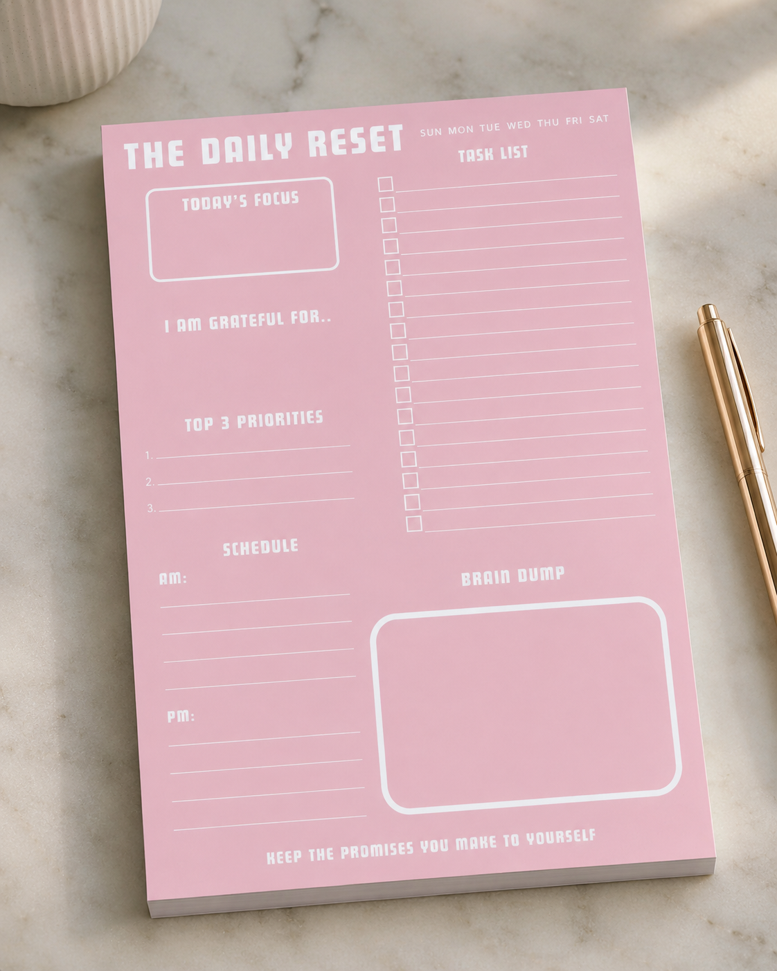 The Daily Reset Planner - Pink